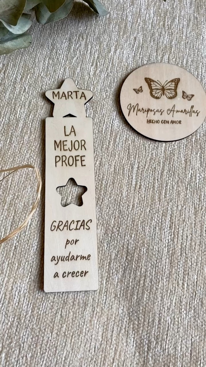 Marcapaginas profe corazón o estrella