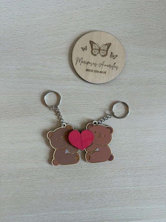 💖 Parejas de llaveros en madera de abedul – Edición San Valentín 💖