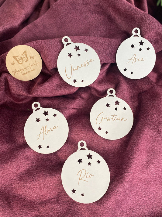 🎄Bolas de Navidad Personalizadas en MDF Blanco ✨
