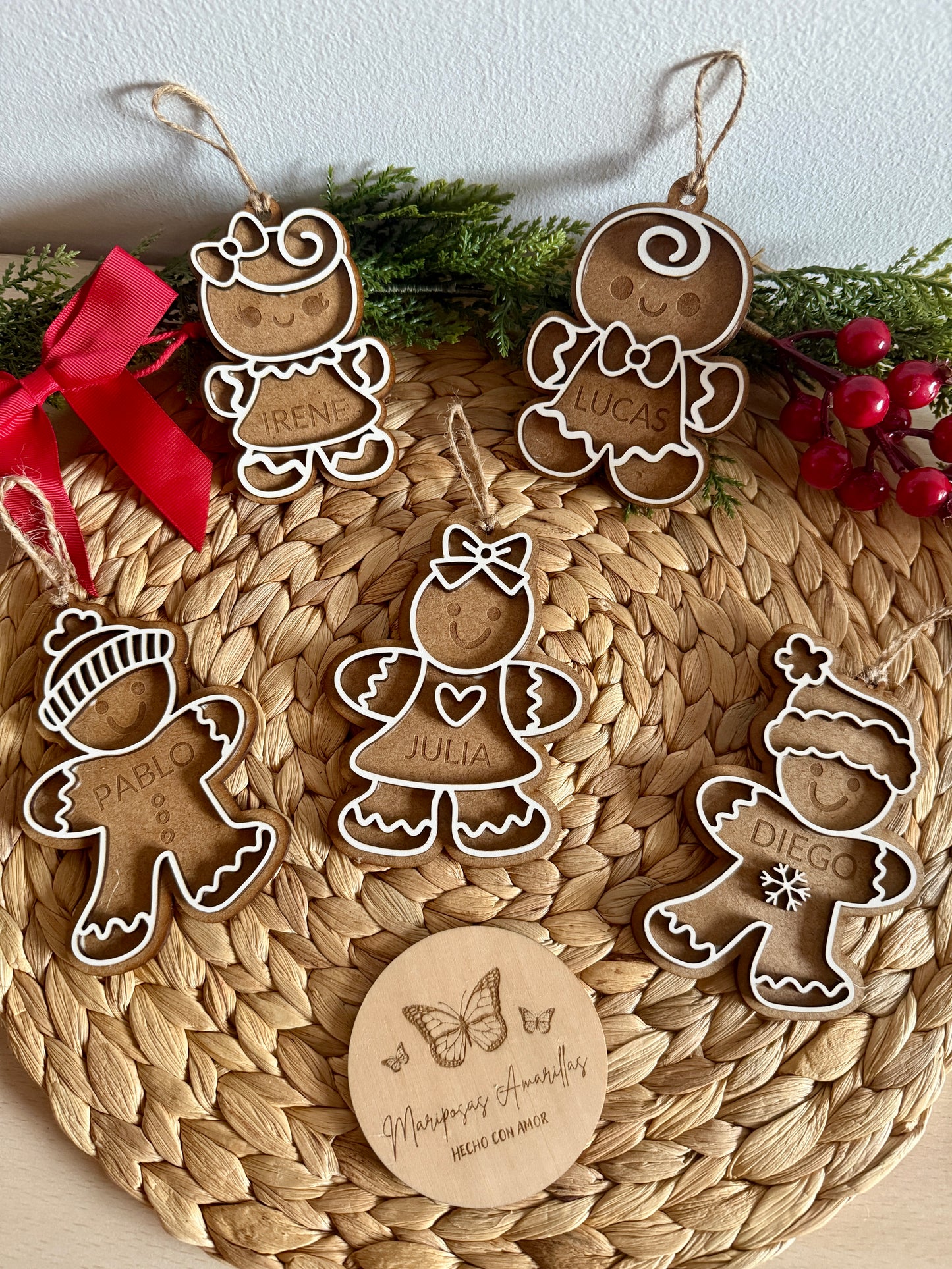 🎄 Bolas de Navidad “Galletas de Jengibre” Personalizadas 🍪✨
