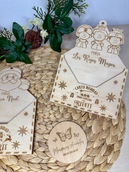 👑 Sobre de madera para los Reyes Magos – Personalizable