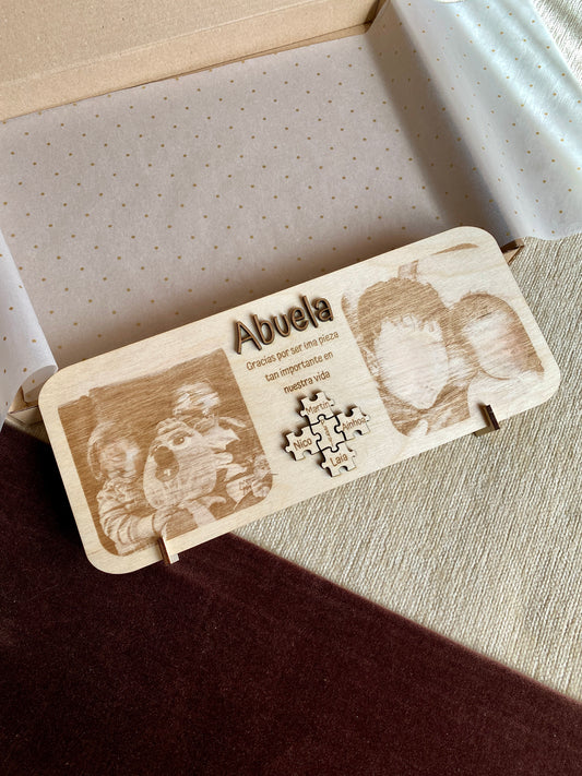 Marco puzzle foto grabada grande