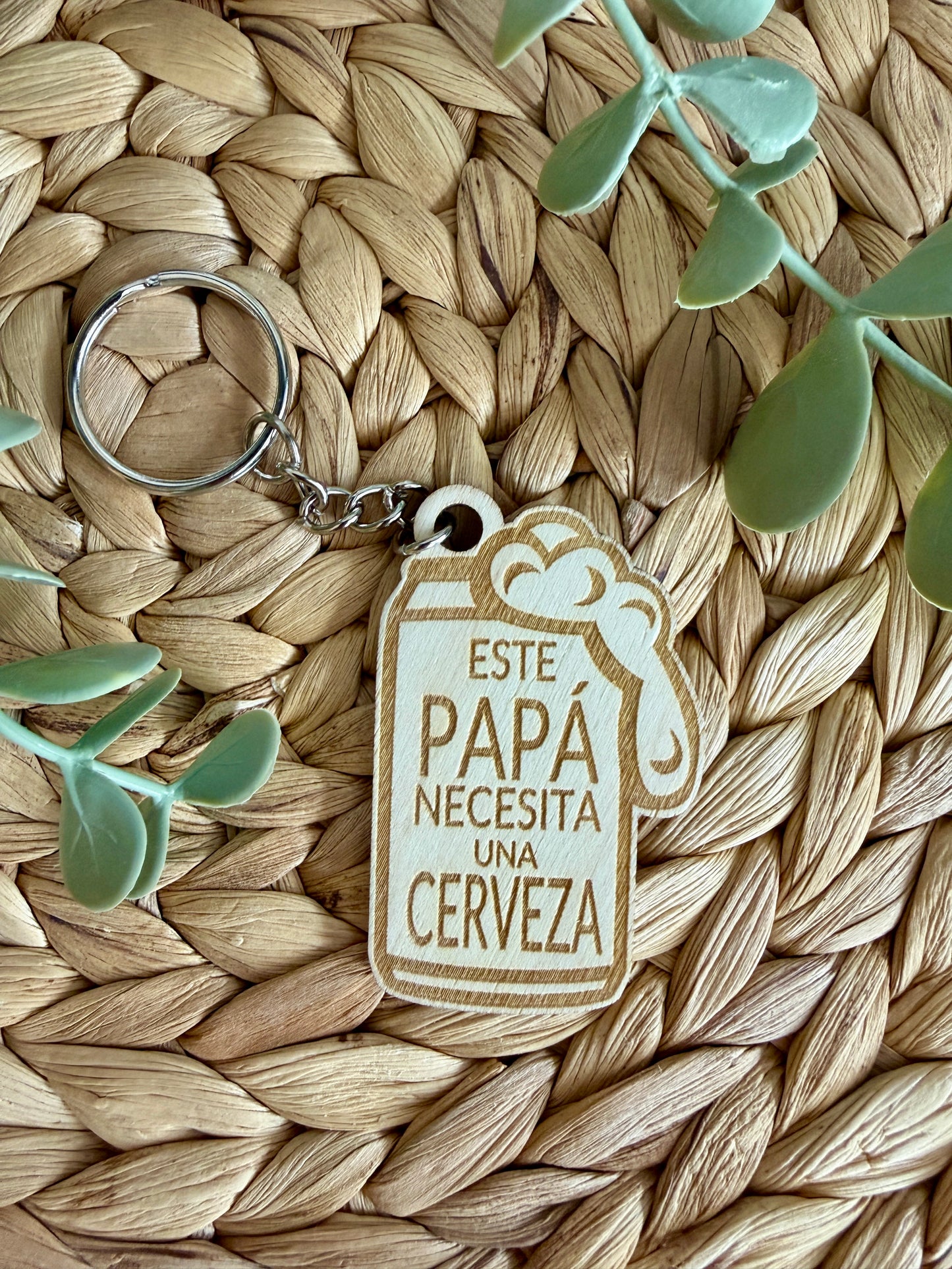 Llavero de Madera Grabado - Regalo Especial para Papá