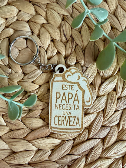 Llavero de Madera Grabado - Regalo Especial para Papá