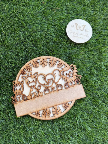 🐘🌿 Cartel infantil con animales de la selva – Personalizado con nombre