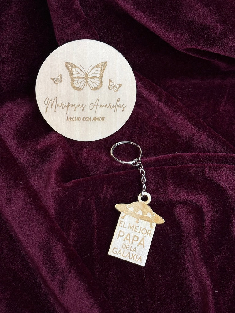 🔑 Llavero de Madera Grabado - Regalo Especial para Papá 🔑