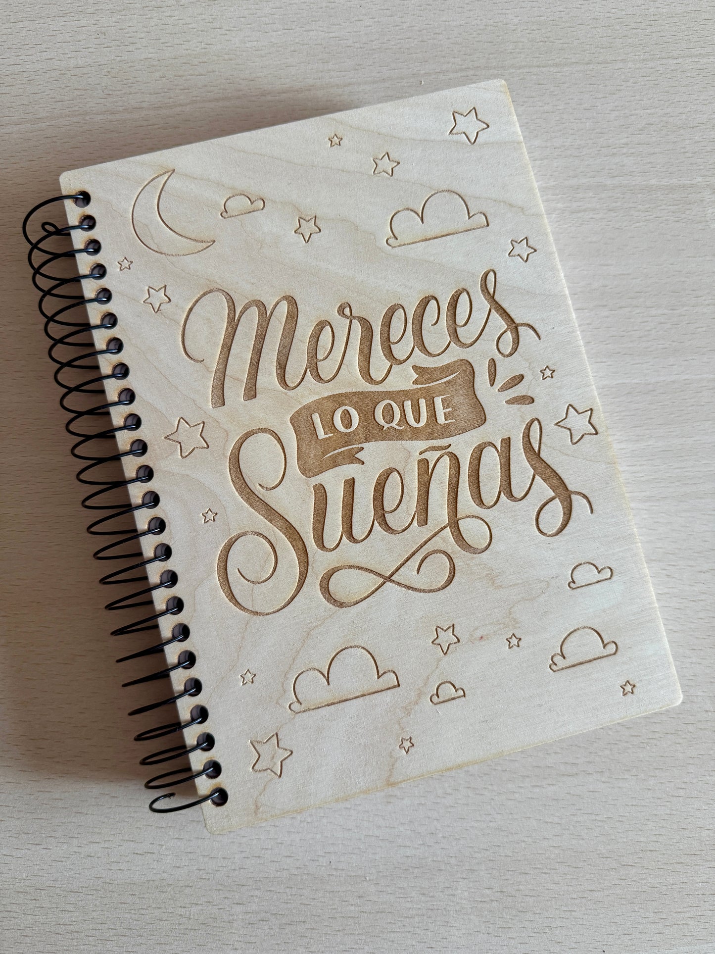 ✨ Agenda Personalizada – Tapa de Madera Grabada a Láser