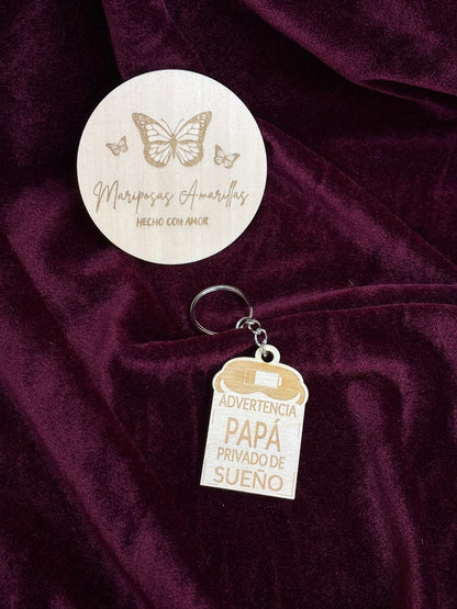 🔑 Llavero de Madera Grabado - Regalo Especial para Papá 🔑