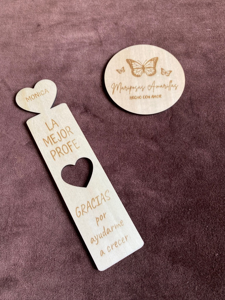 Marcapaginas profe corazón o estrella