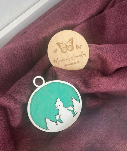 🎄 Bolas de Navidad de Madera en Dos Capas 🎅🦌☃️