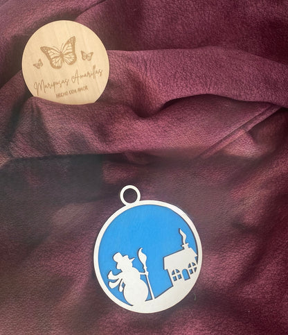 🎄 Bolas de Navidad de Madera en Dos Capas 🎅🦌☃️