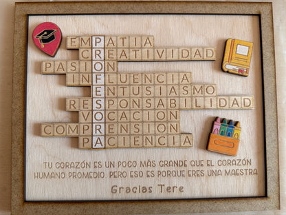 Cartel profe crucigrama