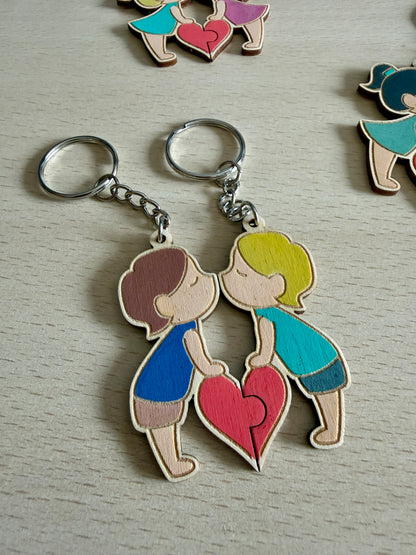 ✨ Llaveros de pareja personalizados en madera ✨