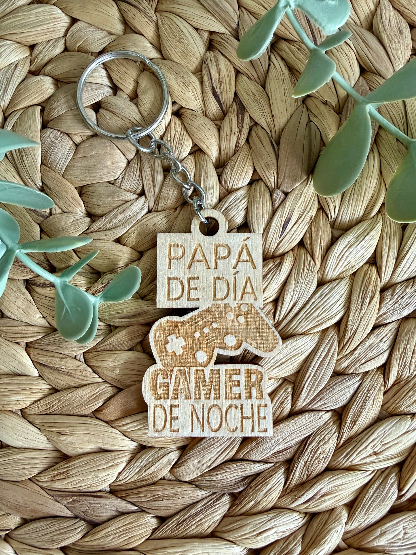 Llavero de Madera Grabado - Regalo Especial para Papá