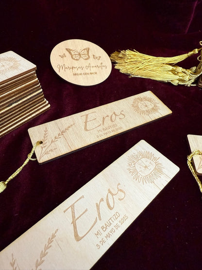 Marcapaginas bautizo león