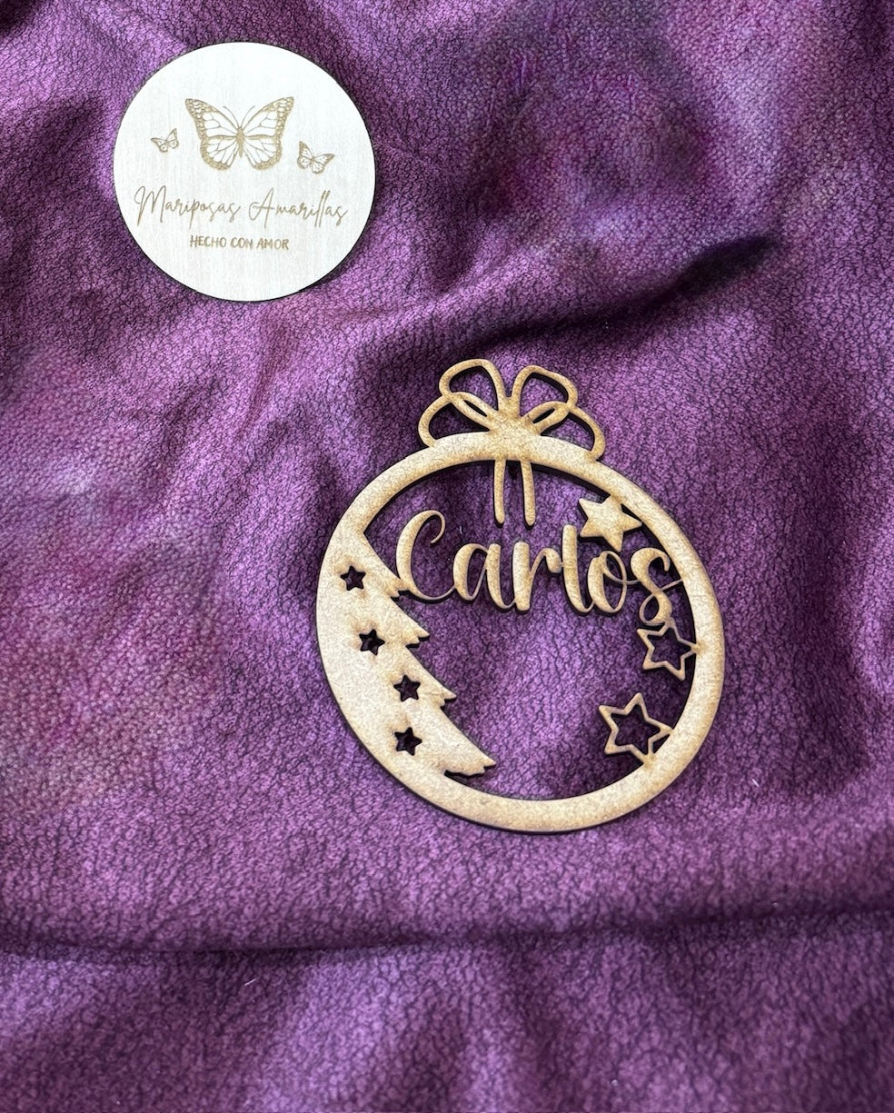 🎄 Bolas de Navidad Personalizadas en Madera MDF 🎄