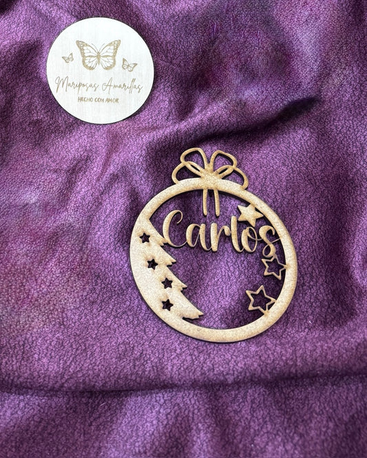 🎄 Bolas de Navidad Personalizadas en Madera MDF 🎄