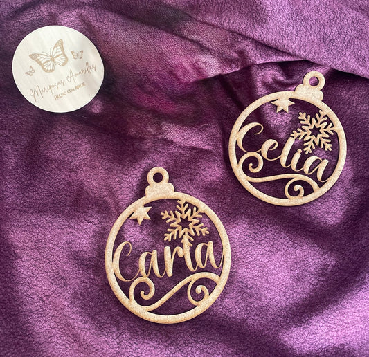 🎄 Bolas de Navidad de MDF Estrellas y Copos 🎄