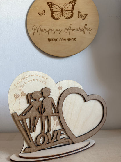 Marco fotos corazón pareja