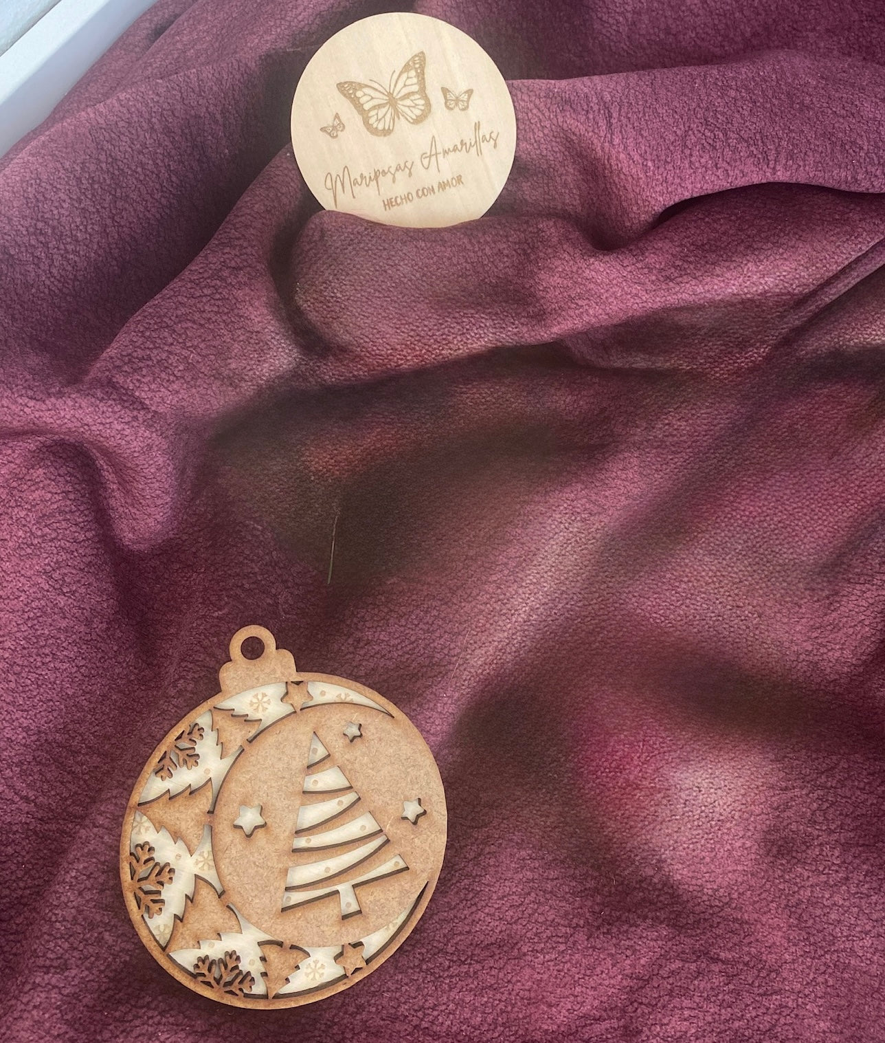 🎄 Bolas de Navidad en Madera de Doble Capa ✨