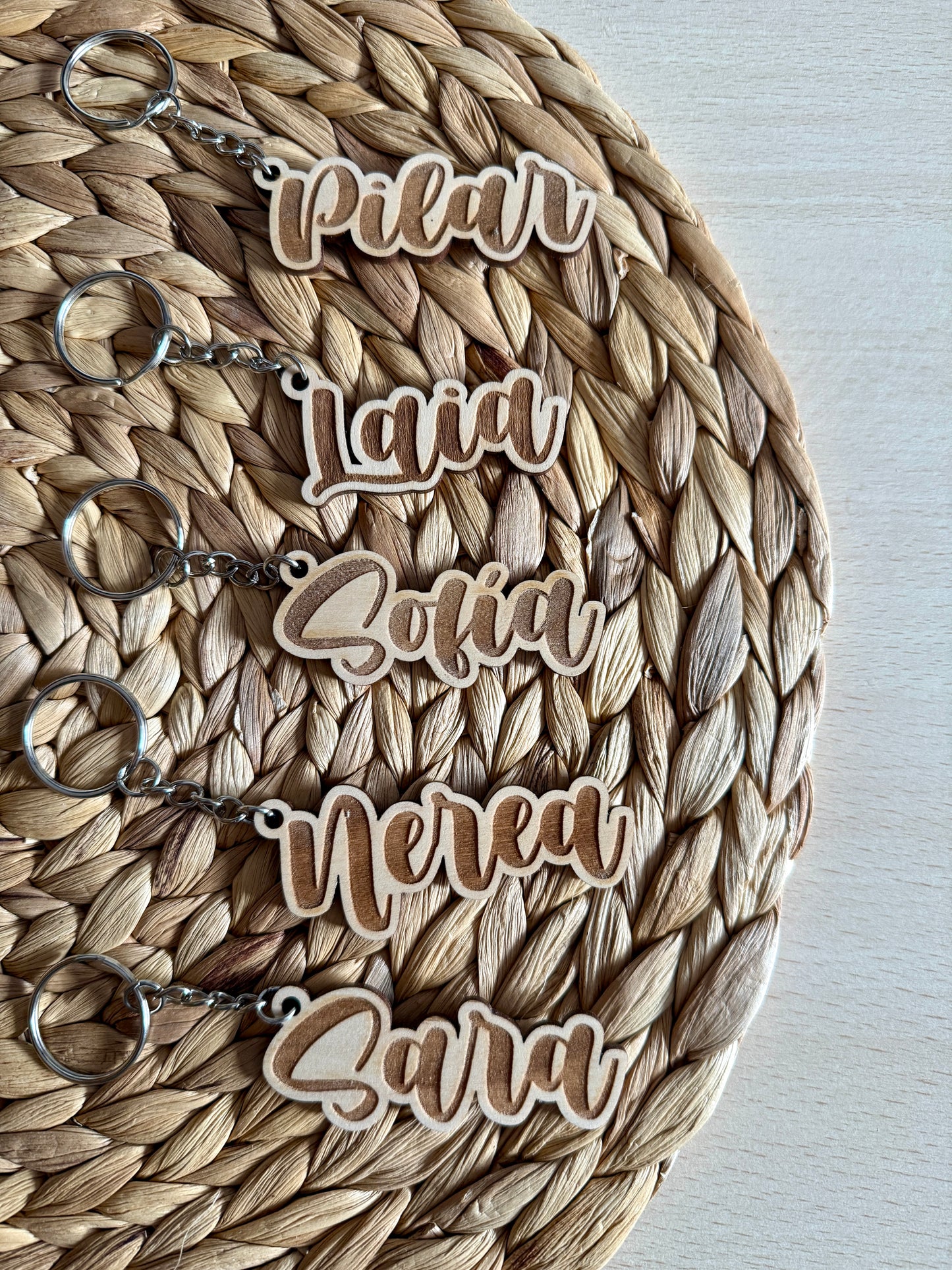 Llavero con nombre grabado