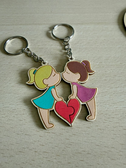 ✨ Llaveros de pareja personalizados en madera ✨