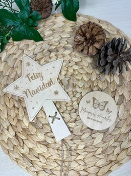 ⭐ Estrella de madera personalizada para coronar el árbol de Navidad
