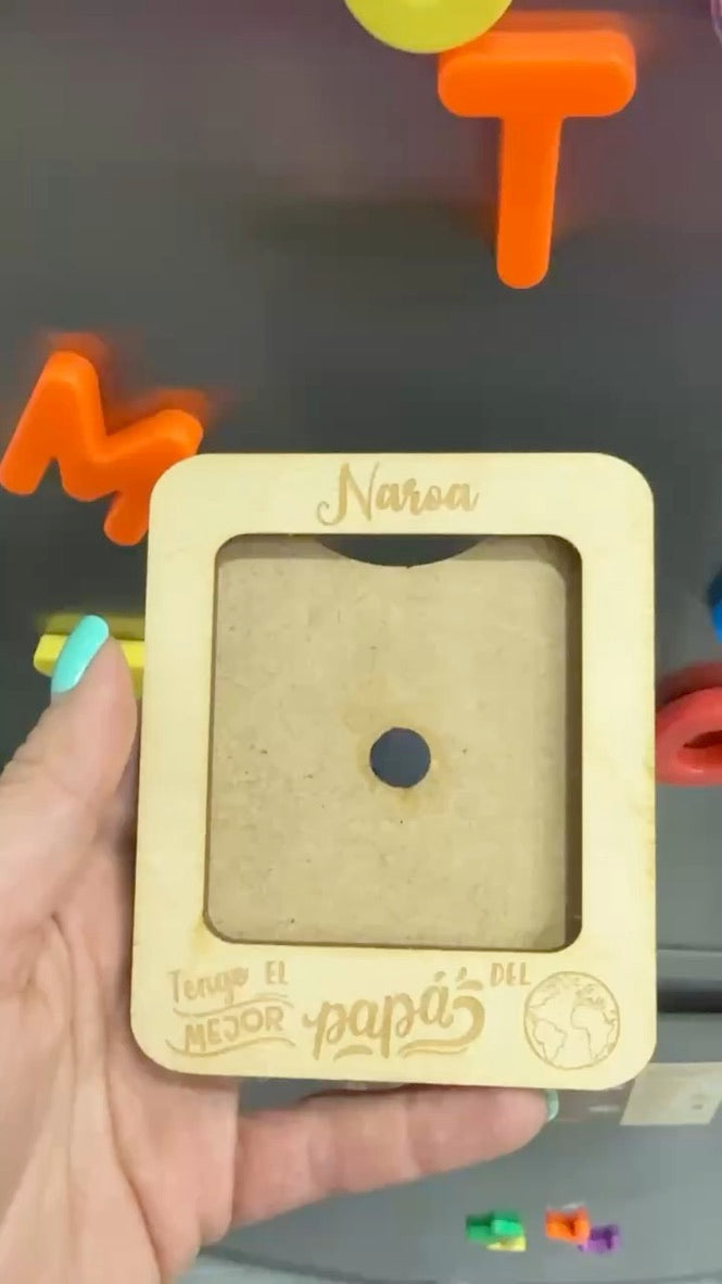 Marco de Fotos con Imán: “Para el Mejor Papá/Abuelo del Mundo”