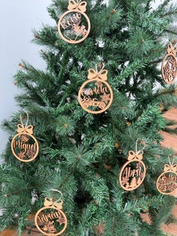 🎄 Bolas de Navidad Personalizadas en Madera MDF 🎄 (10 Modelos)
