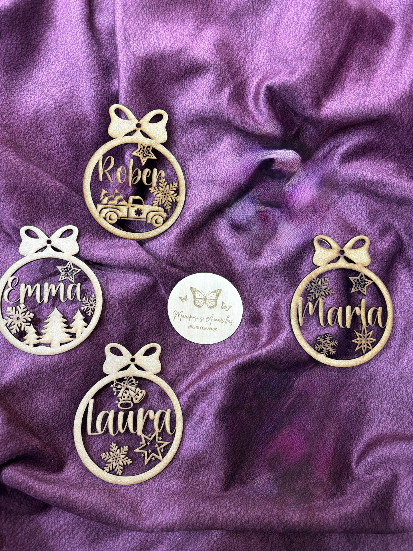 🎄 Bolas de Navidad Personalizadas en Madera MDF 🎄 (10 Modelos)