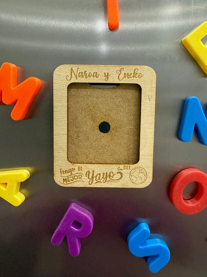 Marco de Fotos con Imán: “Para el Mejor Papá/Abuelo del Mundo”