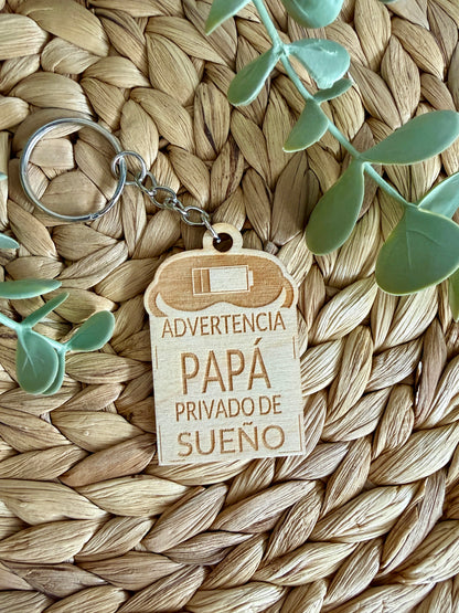 Llavero de Madera Grabado - Regalo Especial para Papá