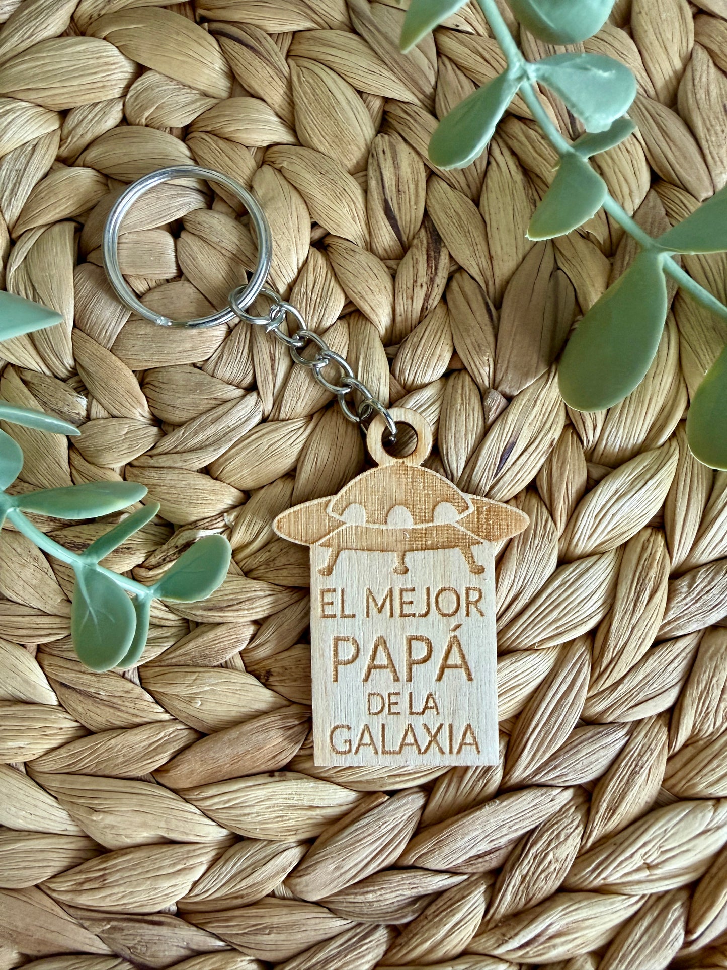 Llavero de Madera Grabado - Regalo Especial para Papá