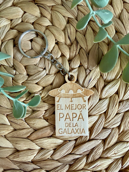 Llavero de Madera Grabado - Regalo Especial para Papá