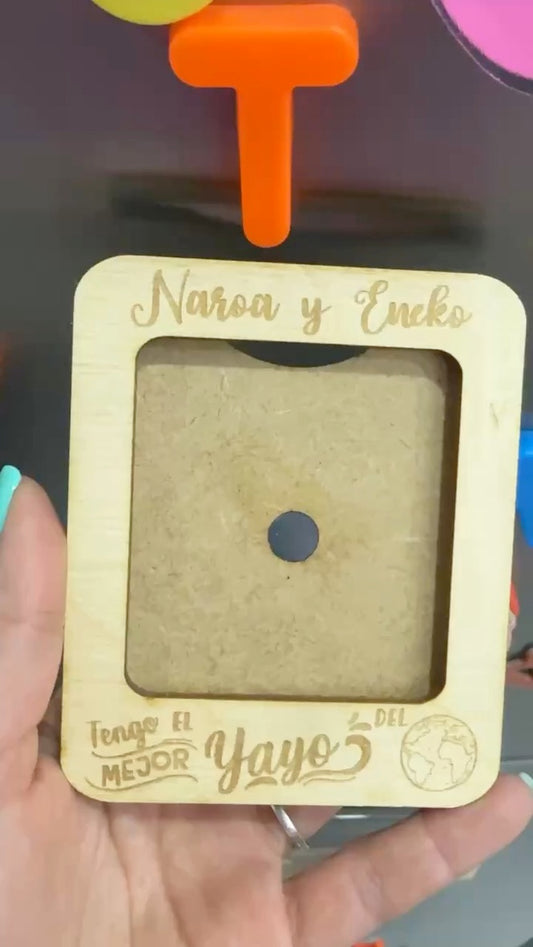 Marco de Fotos con Imán: “Para el Mejor Papá/Abuelo del Mundo”