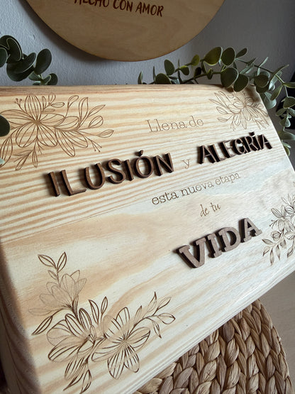 Caja de madera personalizada para jubilación