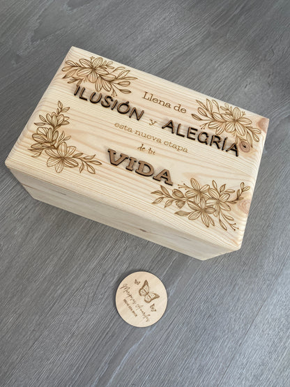 Caja de madera personalizada para jubilación
