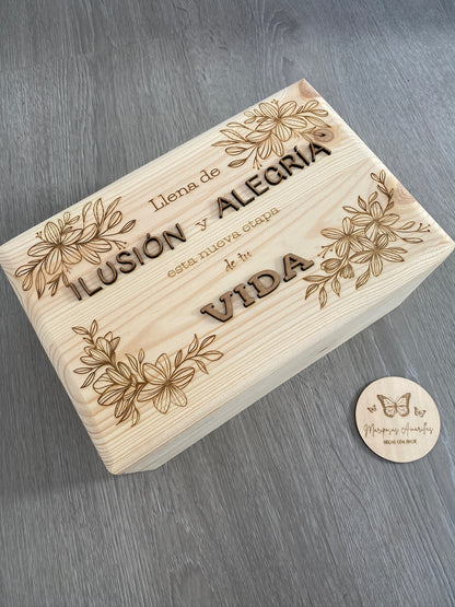 Caja de madera personalizada para jubilación