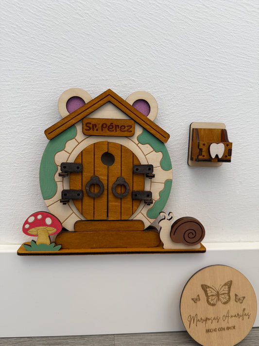 Casa del Ratón Pérez de madera – Decoración mágica hecha a mano