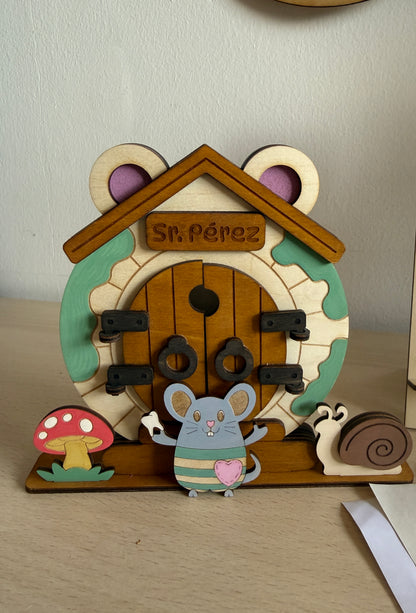 Casa del Ratón Pérez de madera – Decoración mágica hecha a mano
