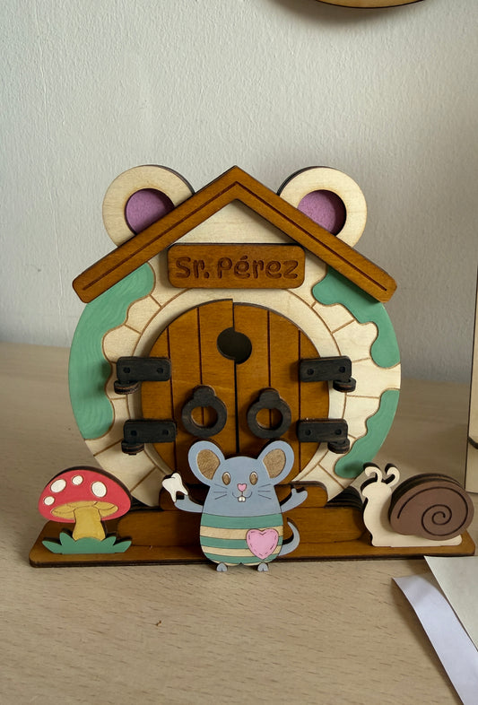 Casa del Ratón Pérez de madera – Decoración mágica hecha a mano