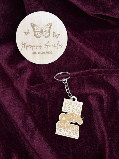 🔑 Llavero de Madera Grabado - Regalo Especial para Papá 🔑