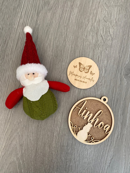 🎄 Bolas de Navidad en Madera Bicolor – Personalizadas y en Doble Capa🎁