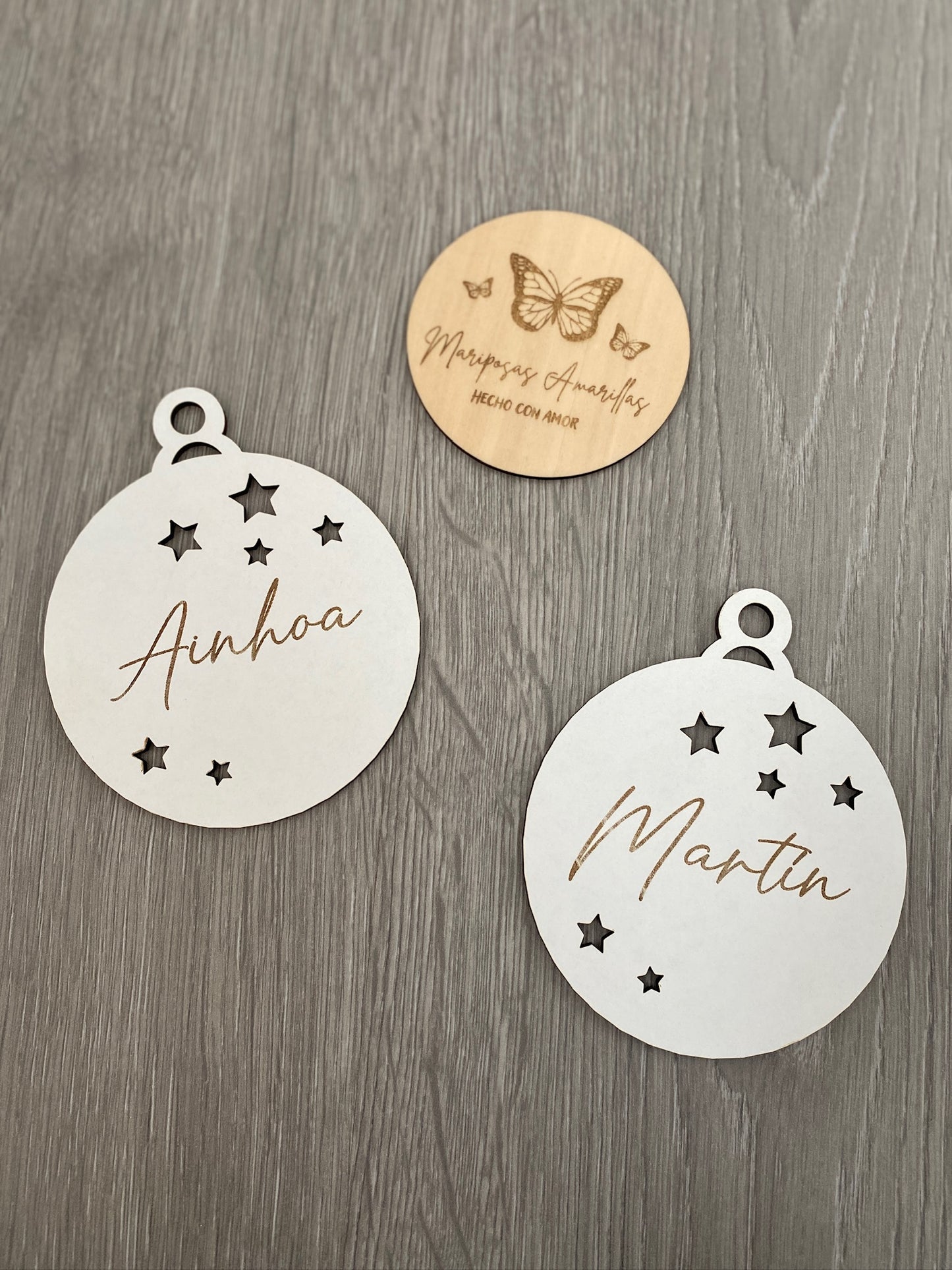 🎄Bolas de Navidad Personalizadas en MDF Blanco ✨
