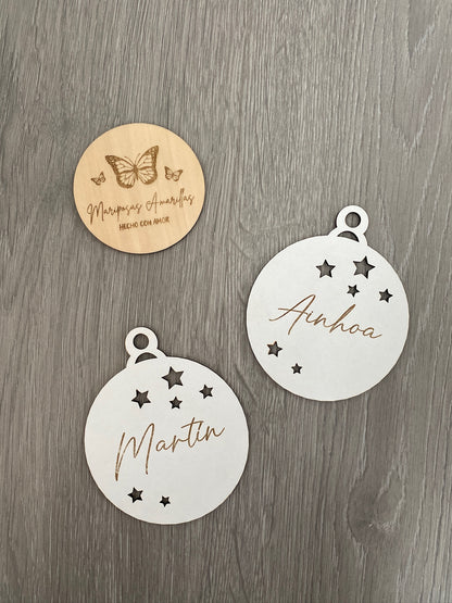 🎄Bolas de Navidad Personalizadas en MDF Blanco ✨