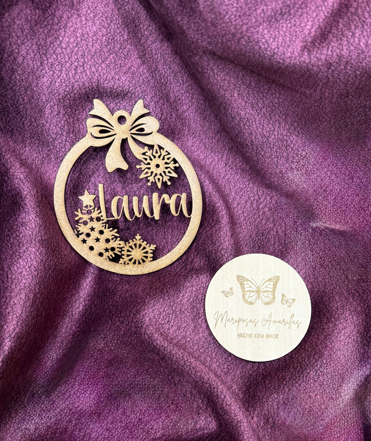 🎄 Bolas de Navidad Personalizadas en Madera MDF 🎄