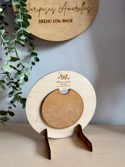 💿 Marco de Fotos Personalizado en Madera – Diseño Disco de Vinilo 💿