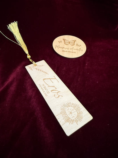 Marcapaginas bautizo león