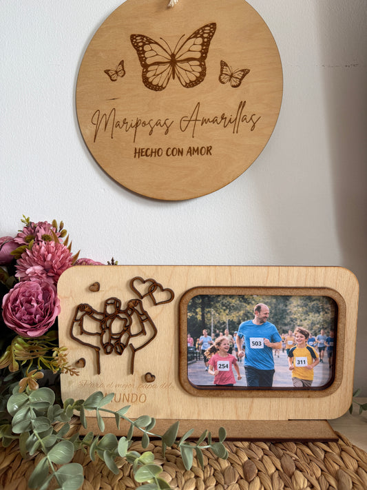 Marco de Fotos de Madera personalizado - "Para el Mejor Padre del Mundo"