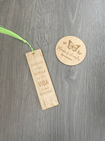 Marcapáginas profe huella